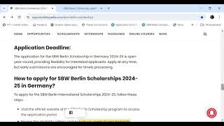 SBW BERLIN SCHOLARSHIP 2024 [upl. by Diamond]