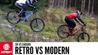 Can A Modern Enduro Bike Beat A Retro Downhill Bike [upl. by Atiuqrahc]