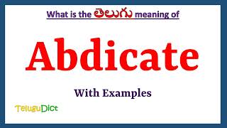 Abdicate Meaning in Telugu  Abdicate in Telugu  Abdicate in Telugu Dictionary [upl. by Leahplar]