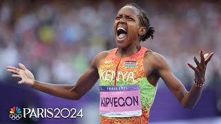 Faith Kipyegon wins HISTORIC third 1500m Olympic gold  Paris Olympics  NBC Sports [upl. by Ahsekyt]