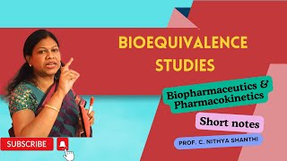 Bioequivalence studiesBiopharmaceutics amp Pharmacokinetics notes for B Pharm and M Pharm students [upl. by Notgnirrab]