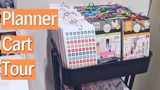 Planner Cart Tour  Sticker Organization  IKEA Raskog  Happy Planner [upl. by Cele]