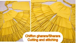 GhararaSharara Cutting and Stitching  Gharara EASY makingLatest Sharara Dress Design [upl. by Akinnej]