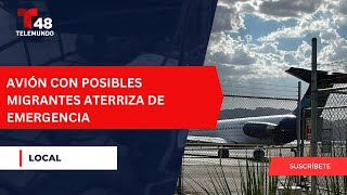 Avión con posibles migrantes aterriza de emergencia [upl. by Einimod]