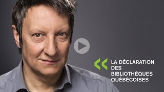 Robert Lepage  La Déclaration des bibliothèques québécoises [upl. by Hsak]