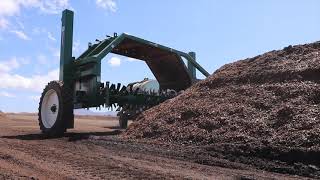 Aeromaster PT190 Compost Turner and WT3000 four 4 wheel steer water wagon by Midwest BioSystems [upl. by Ainet]