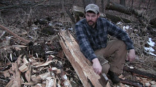 Hand Hewn Barn Beam with an Axe [upl. by Marshall]