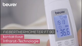 Kontaktloses Thermometer mit InfrarotTechnologie  Beurer FT 90 [upl. by Ahsiekim]