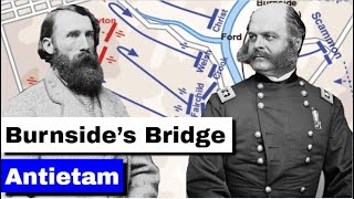 Burnsides Bridge Battle of Antietam  Animated Battle Map [upl. by Atinwahs571]