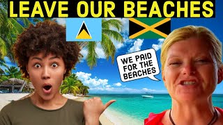 SHOCKING WHYTE PEOPLE CHASED OUT OF ST LUCIA BEACHES [upl. by Eisenstark910]