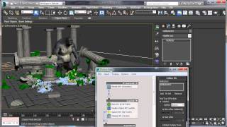 Breaking columns with Pulldownit 3 and adding pFlow debris in 3DMax [upl. by Eehc558]