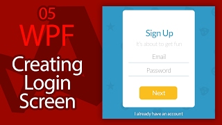 C WPF UI Tutorials 05  Creating Login Form Sign Up Screen [upl. by Karola]