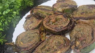 अरबी के पत्तों से बना पात्रारिकवच  चटपटा व कुरकुरा नाश्ता।Arbi Leaves Patra rikwach Patrode recipe [upl. by Tali288]