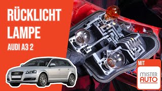 Wie Audi A3 2 Sportback Rücklicht Lampe wechseln 💡 [upl. by Herold]