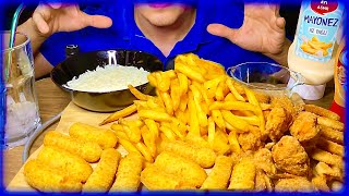 ACILI MEKSİKA TAVUK  KIZARMIŞ PATATES  PATATES KROKET  SOĞAN HALKASI  PİLAV ASMR [upl. by Najed]