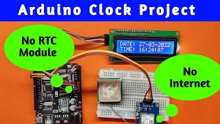 Neo GPS 6m Date amp Time I2C LCD  Arduino Clock  Uno  Arduino Iot Cloud teachmesomething [upl. by Leziar211]