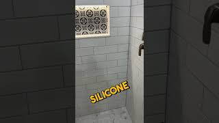 Caulking Shower Corners Why Silicone is Better than Grout diy remodel tile homerenovation [upl. by Handler]