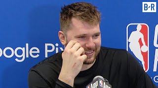 Luka Doncic Downplays Trash Talk After GameWinner I was speaking Slovenian  2024 NBA Playoffs [upl. by Cacie739]