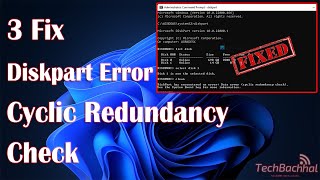 How to Fix Diskpart Error Data Error Cyclic Redundancy Check Solution [upl. by Alohcin129]