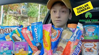 ASMR Dollar Store Ice Cream Car Mukbang MampM Cookie Sandwich Starburst Oreo Snickers HaagenDazs [upl. by Emmeram]