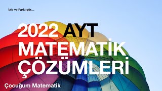 2022 AYT MATEMATİK SORU ÇÖZÜMLERİPDF AÇIKLAMADA [upl. by Yerffeg44]