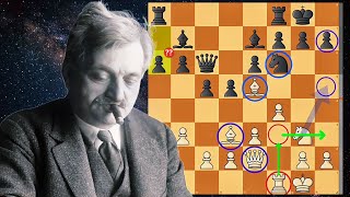 DoubleBishop Sacrifice In Amsterdam  Lasker vs Bauer 1889 [upl. by Lebaron]