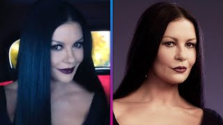 Catherine ZetaJones TRANSFORMS Into Morticia Addams for Wednesday [upl. by Kathi]