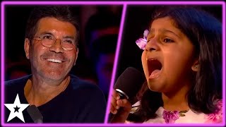 10 Year Old Singer BLOWS EVERYONE AWAY With Her POWERFUL Voice After Simon Stops Her Audition [upl. by Hammel]