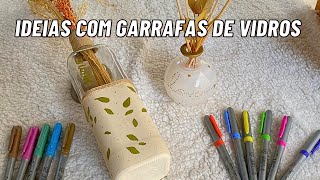 COMO DECORAR GARRAFAS E POTES DE VIDRO IDEIAS FÁCEIS PARA FAZER EM CASA [upl. by Hsaka]