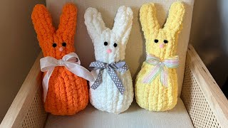 HAND KNIT A CHUNKY PEEP BUNNY [upl. by Hayarahs]