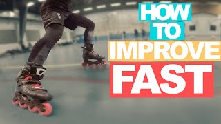 HOW TO IMPROVE FAST WITH 1 EXERCISE on Inline Skates [upl. by Ahsenahs498]