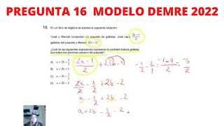 Resolución Modelo PDT Matemática DEMRE Admisión 2022 PREGUNTA 16 [upl. by Lightfoot]