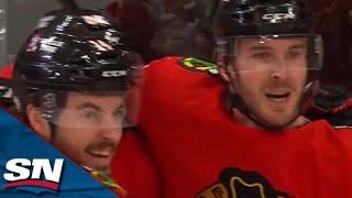 Blackhawks Taylor Raddysh Collects First Career Hat Trick vs Bruins [upl. by Olva973]