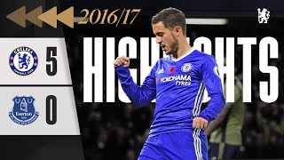 ⏪️ Chelsea 50 Everton  HAZARD BRACE helps thrash Toffees  HIGHLIGHTS REWIND  PL 201617 [upl. by Ainitsirhc]