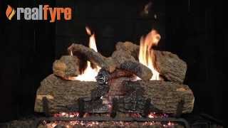 Peterson Real Fyre Charred Oak Log Set Shown With the G45 Burner [upl. by Naehs650]