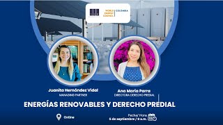 Webinar Energías Renovables y Derecho Predial [upl. by Yoong994]