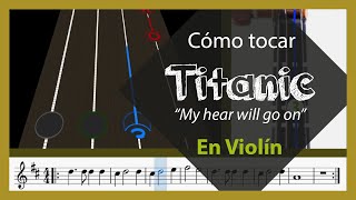 Cómo tocar el tema de Titanic en Violin  Play along [upl. by Leasim]