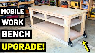 This Mobile Workbench is WAY BETTER After This Upgrade Rolling Work Table Casters [upl. by Wolfie]