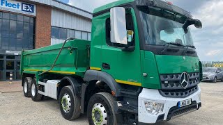 MERCEDES AROCS 3240 EURO 6 8X4 STEEL TIPPER 2018  LM68 DAY [upl. by Aufa]