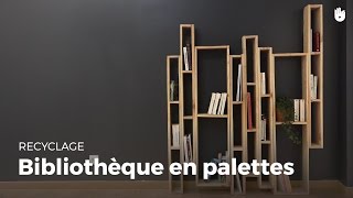 Fabriquer une bibliothèque design en bois de palette  Recycler [upl. by Gievlos814]