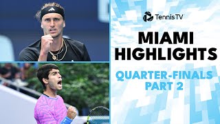 Alcaraz Faces Dimitrov Zverev amp Marozsan Clash  Miami 2024 QuarterFinal Highlights [upl. by Jaymie]