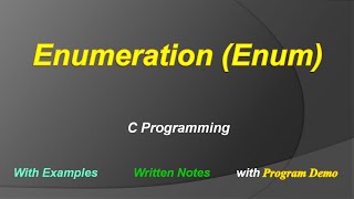 Enumeration enum in C  C Programming [upl. by Dlared]