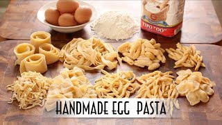 Handmade Egg Pasta  Hand Rolled amp Shaped 9 Ways [upl. by Ihcelek]