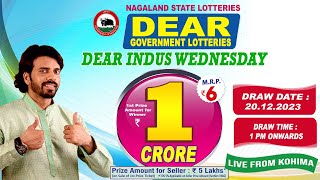 DEAR INDUS WEDNESDAY DRAW TIME 1 PM ONWARDS DRAW DATE 20122023 NAGALAND STATE LOTTERIES [upl. by Leunad84]