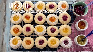 BISCOTTI MORBIDI ALLA MARMELLATA Senza uova solo 5 ingredienti Ricetta Facile Chiarapassion [upl. by Iron]