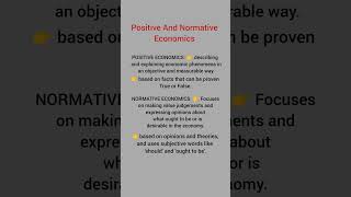 Positive And Normative Economics📌 economics economicstudent economy microeconomics [upl. by Holladay]