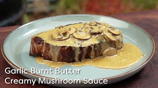 Garlic Burnt Butter Creamy Mushroom Sauce with Steak [upl. by Siuoleoj]