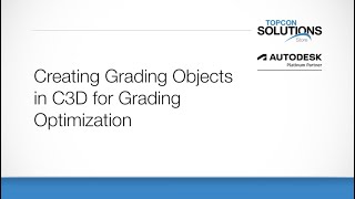 Grading Optimization Creating Grading Objects in Civil 3D [upl. by Jerol]