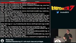 Matias Katz  Hardware Backdooring X11 with much class and no privileges RootedCON 2016  ESP [upl. by Aradnahc]