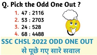 ODD ONE OUT Reasoning SSC CHSL 2022 All Asked Questions Part1  odd man out Reasoning tricks ssc [upl. by Navy]